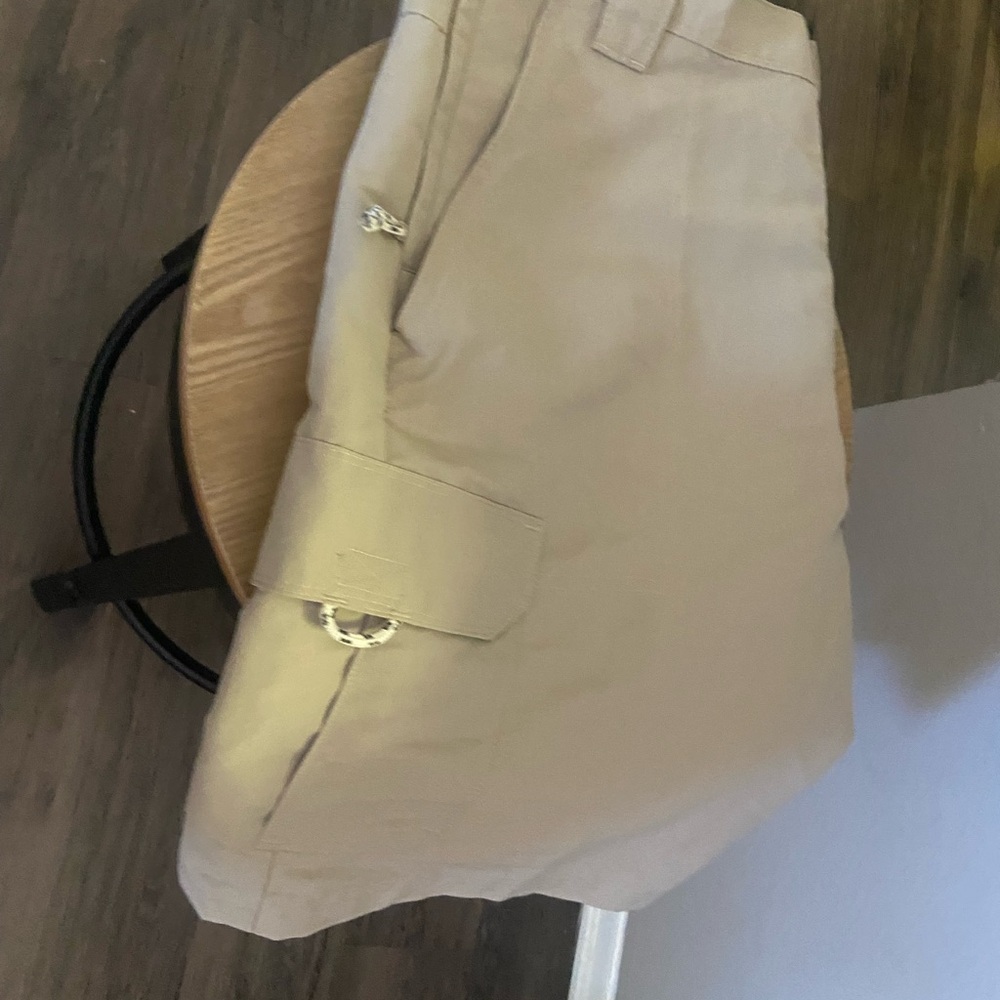 Beige Cargo Pants with Chain Detail